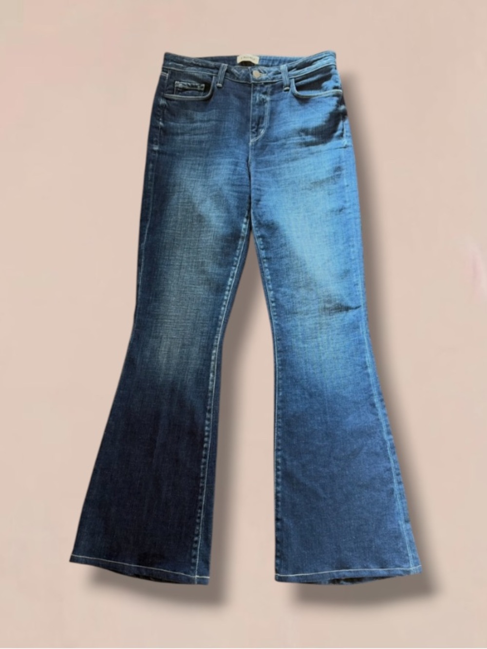 L’ AGENCE Sera High Rise Flare Jeans Beacon Wash Size 28